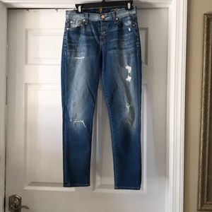 7 FOR ALL MANKIND DISTRESSED JEANS